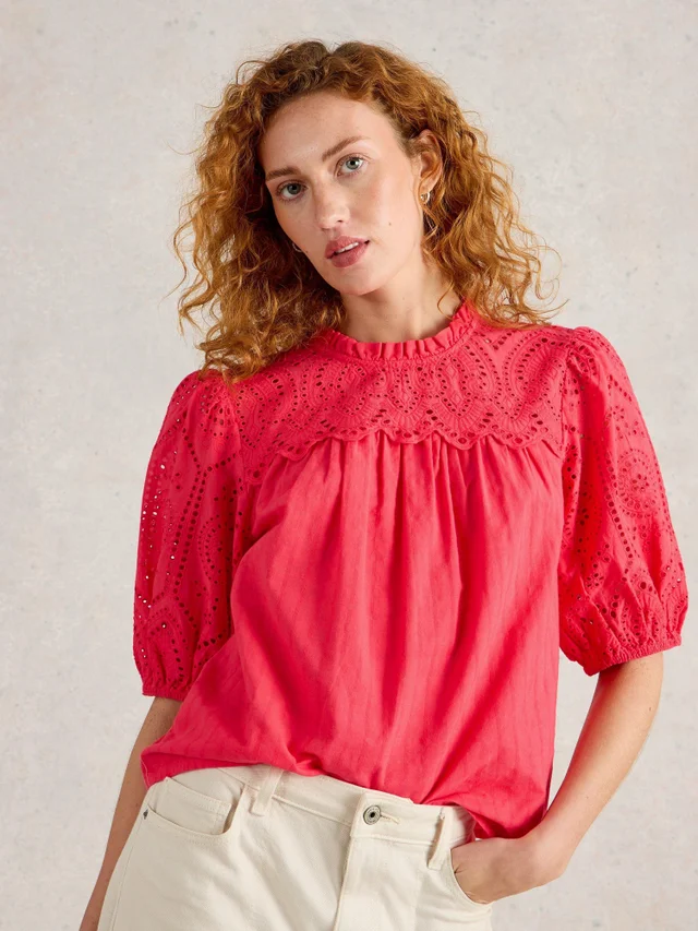 Lexie Baumwollbluse mit Stickereien