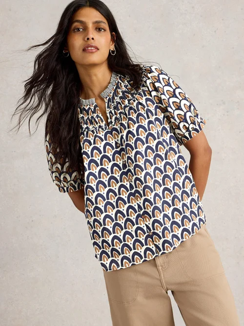Top Ariel mit Print-Mix - Navy Pr - 40 Bild 3