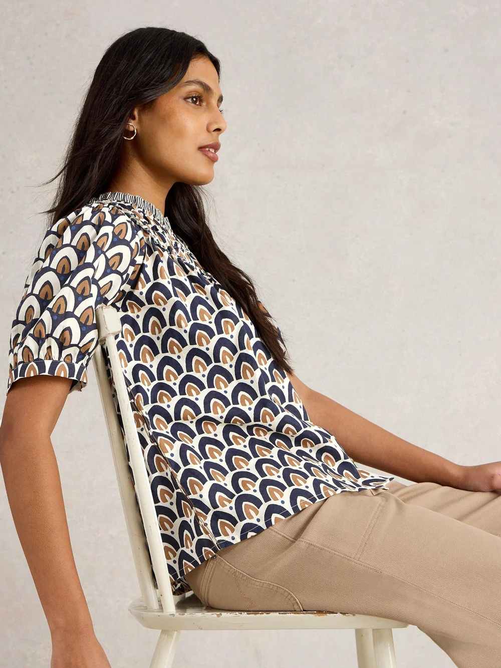 Top Ariel mit Print-Mix - Navy Pr - 40 Bild 1
