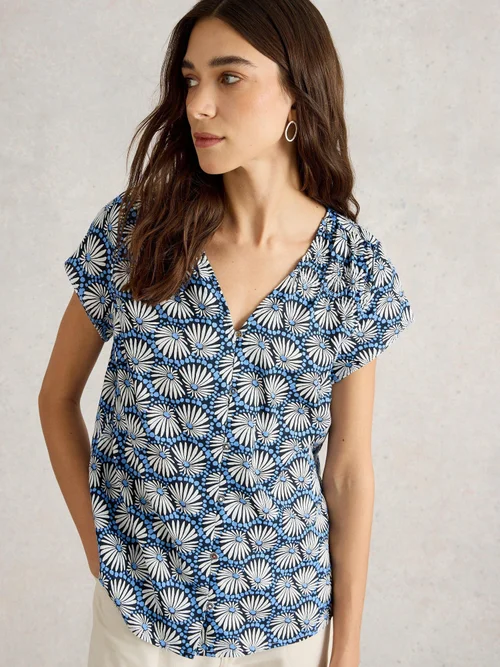Bluse Rae aus Bio-Baumwolle - Blue Pr - 36 Bild 3