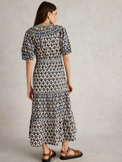 Gestuftes Kleid Ariel mit Print-Mix - Navy Pr - 52/R Bild 4