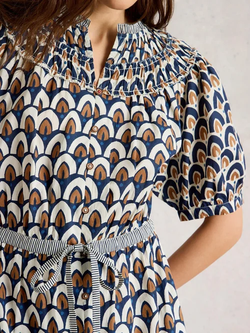 Gestuftes Kleid Ariel mit Print-Mix - Navy Pr - 52/R Bild 3