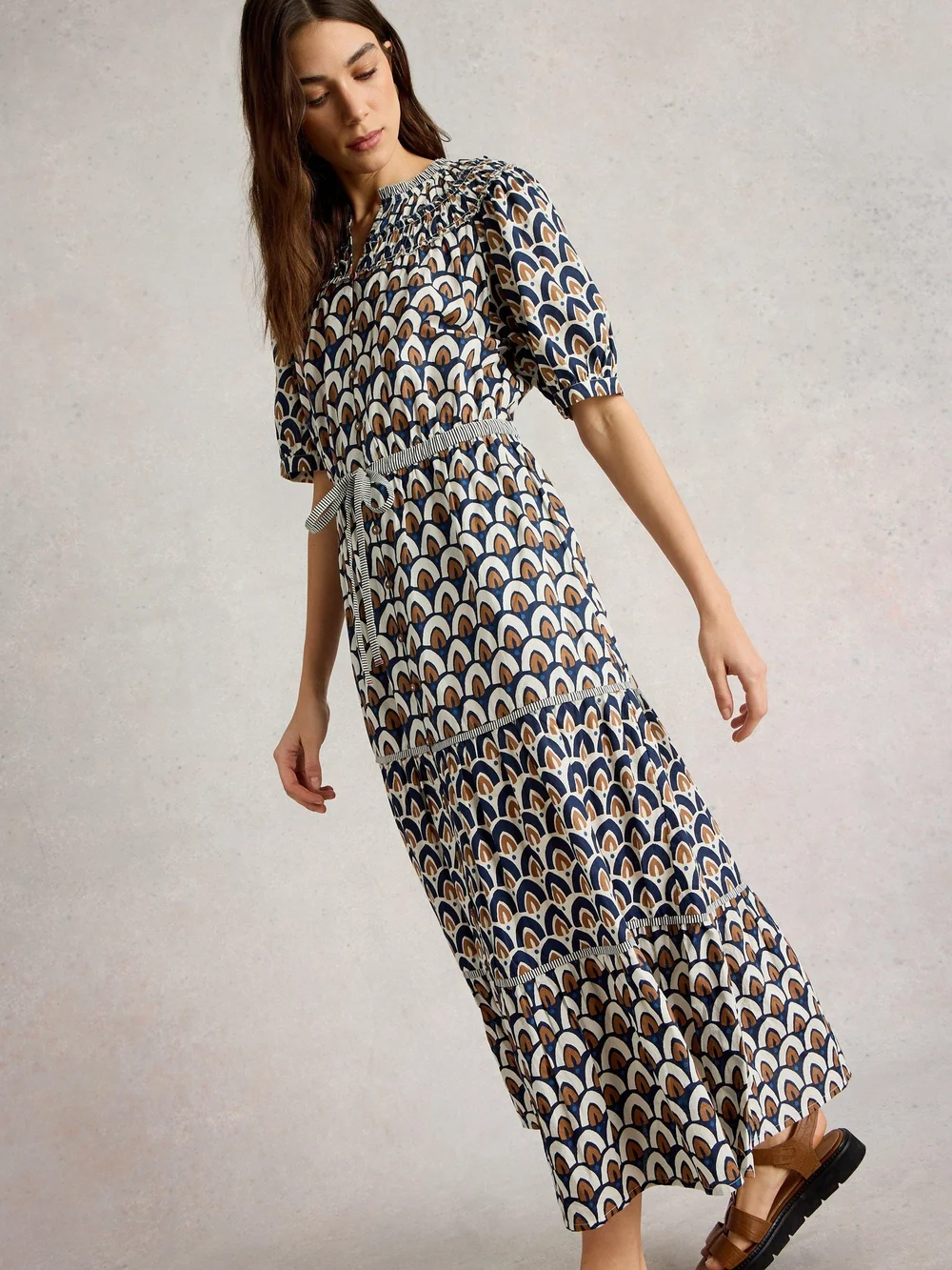 Gestuftes Kleid Ariel mit Print-Mix - Navy Pr - 52/R Bild 1