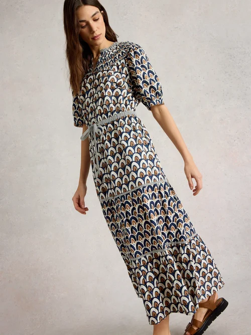 Gestuftes Kleid Ariel mit Print-Mix - Navy Pr - 52/R Bild 1