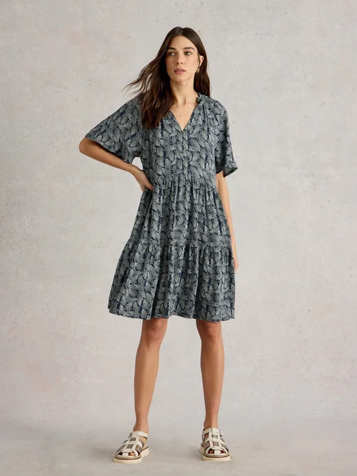 Crinkle-Kleid Sophia - Navy Pr - 40/R Bild 2