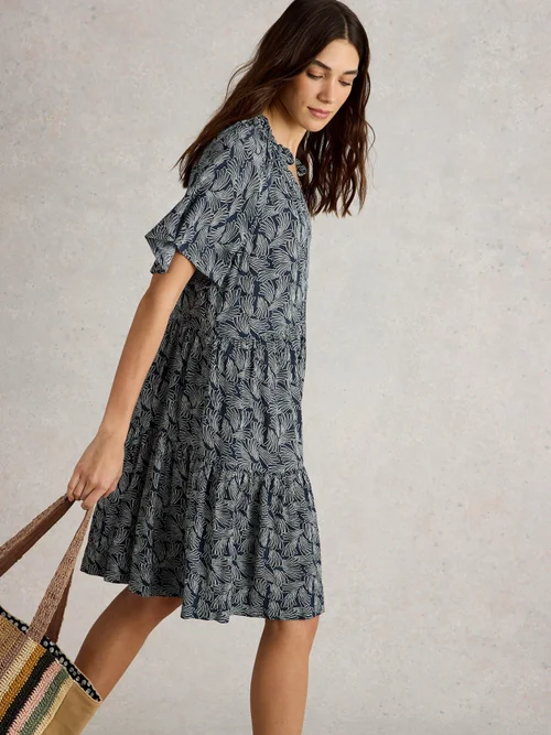 Crinkle-Kleid Sophia - Navy Pr - 40/R Bild 1