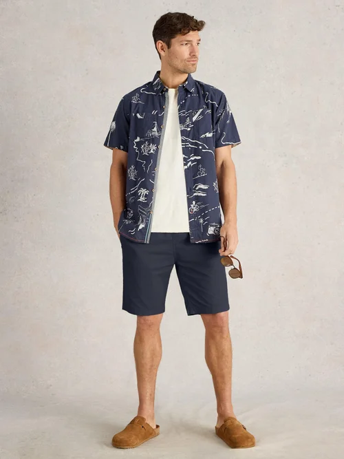 Hemd Finsbury mit Kartenprint - Navy Pr - XXXL Bild 2