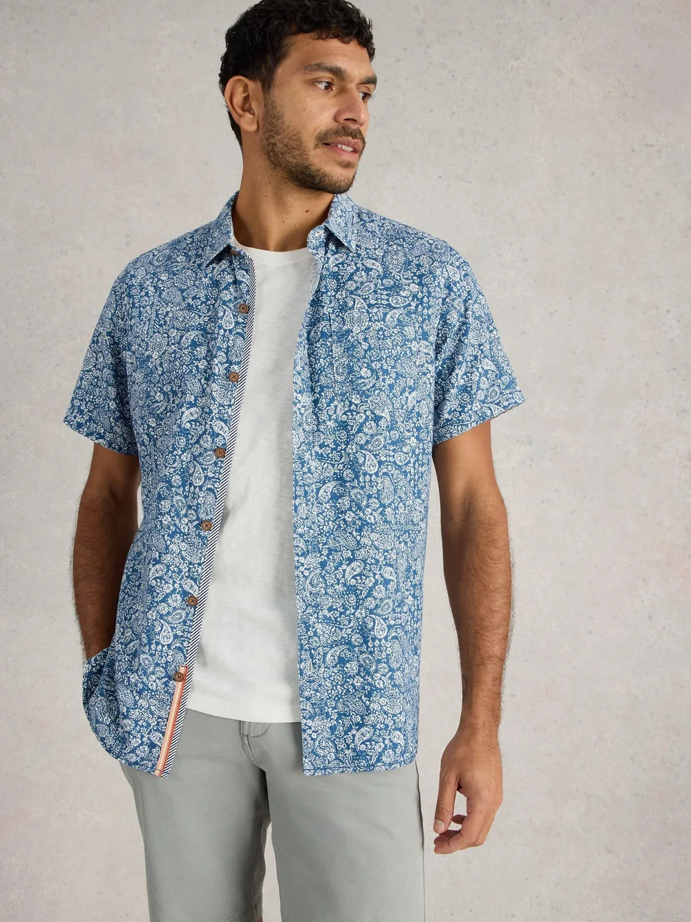 Hemd Finsbury mit Paisley-Print - Blue Pr - M Bild 1