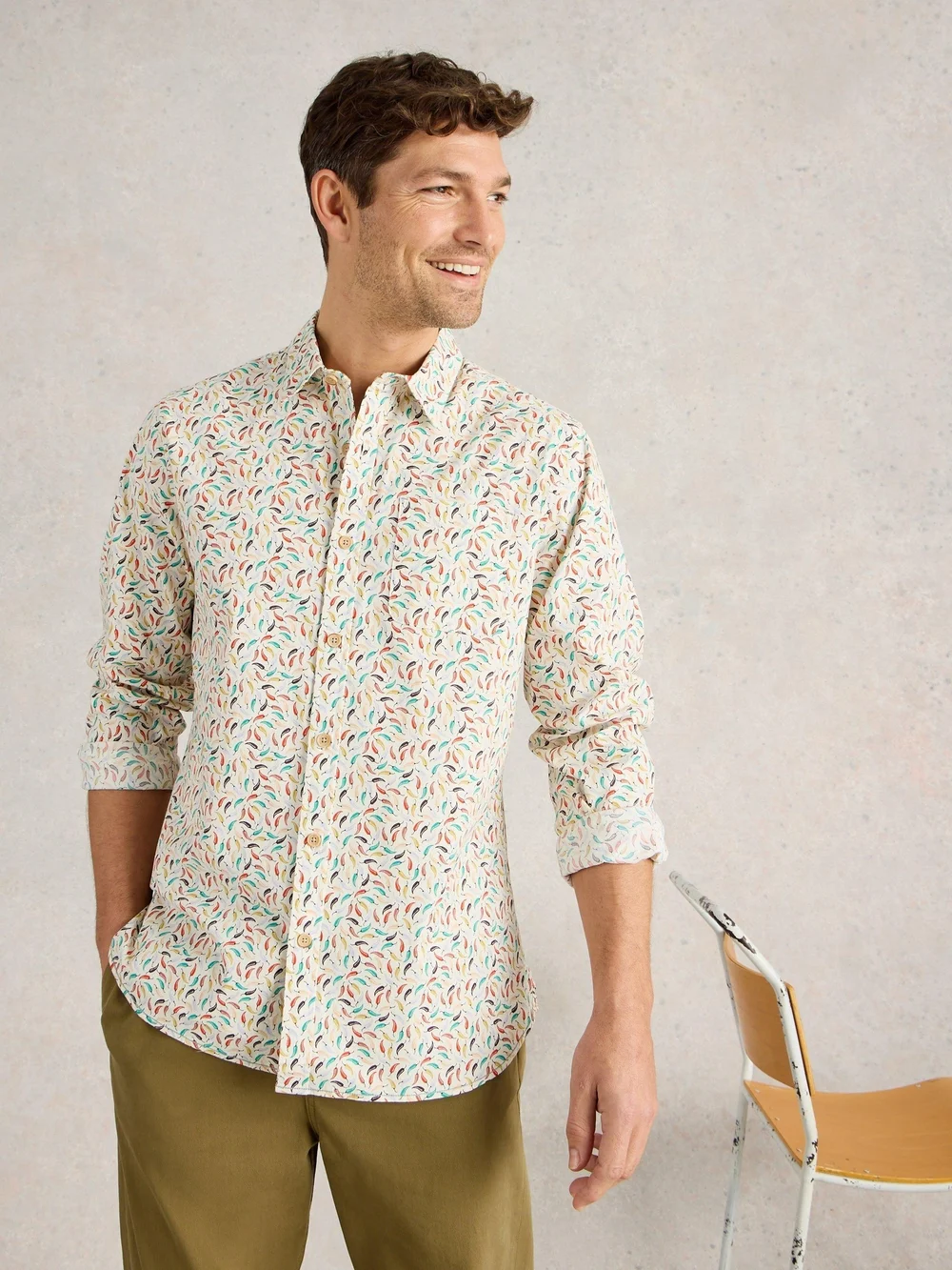 Hemd Salcombe mit Chiliprint - White Pr - XXXL Bild 1