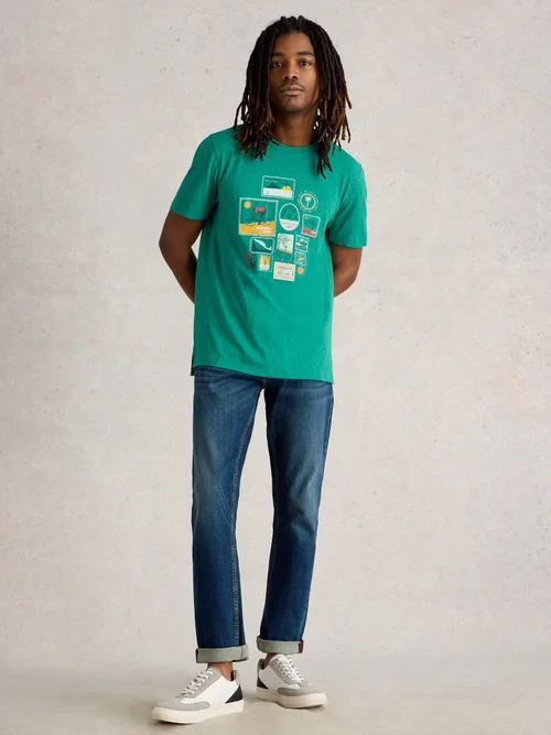 T-Shirt Abersoch mit Reisegrafiken - Teal Pr - XL Bild 2