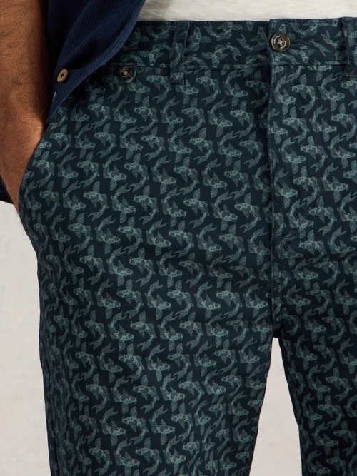Chinoshorts mit Fischprint - Navy Pr - 38/R Bild 3
