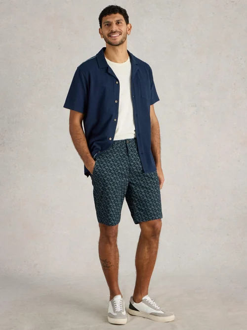 Chinoshorts mit Fischprint - Navy Pr - 38/R Bild 2