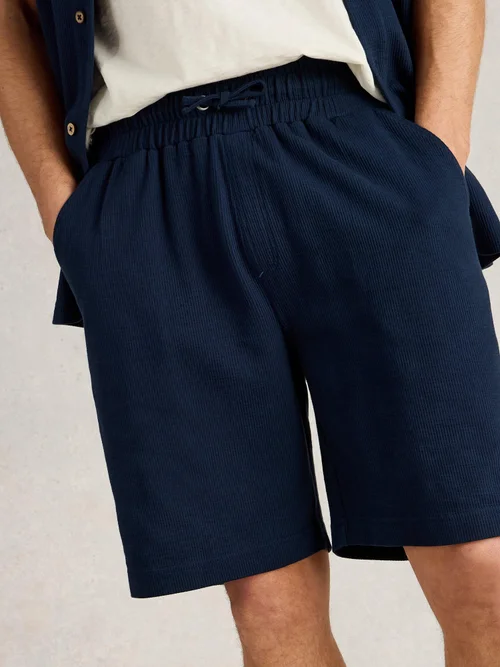 Gerippte Jerseyshorts - Dark Navy - XL Bild 3
