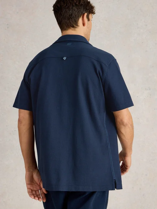 Geripptes Jerseyhemd - Dark Navy - XL Bild 4