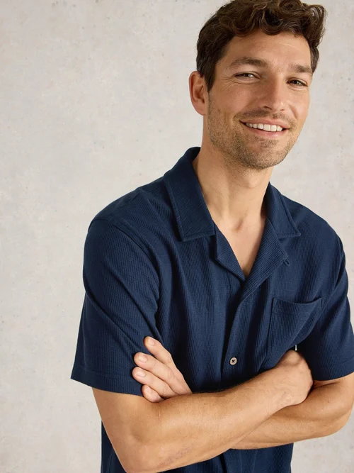 Geripptes Jerseyhemd - Dark Navy - XL Bild 3