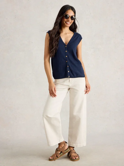 Weste Nova aus Leinenmischung - Dark Navy - 50 Bild 2