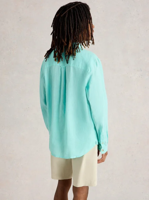 Leinenhemd Keswick Langarm - Brt Blue - XXL Bild 4