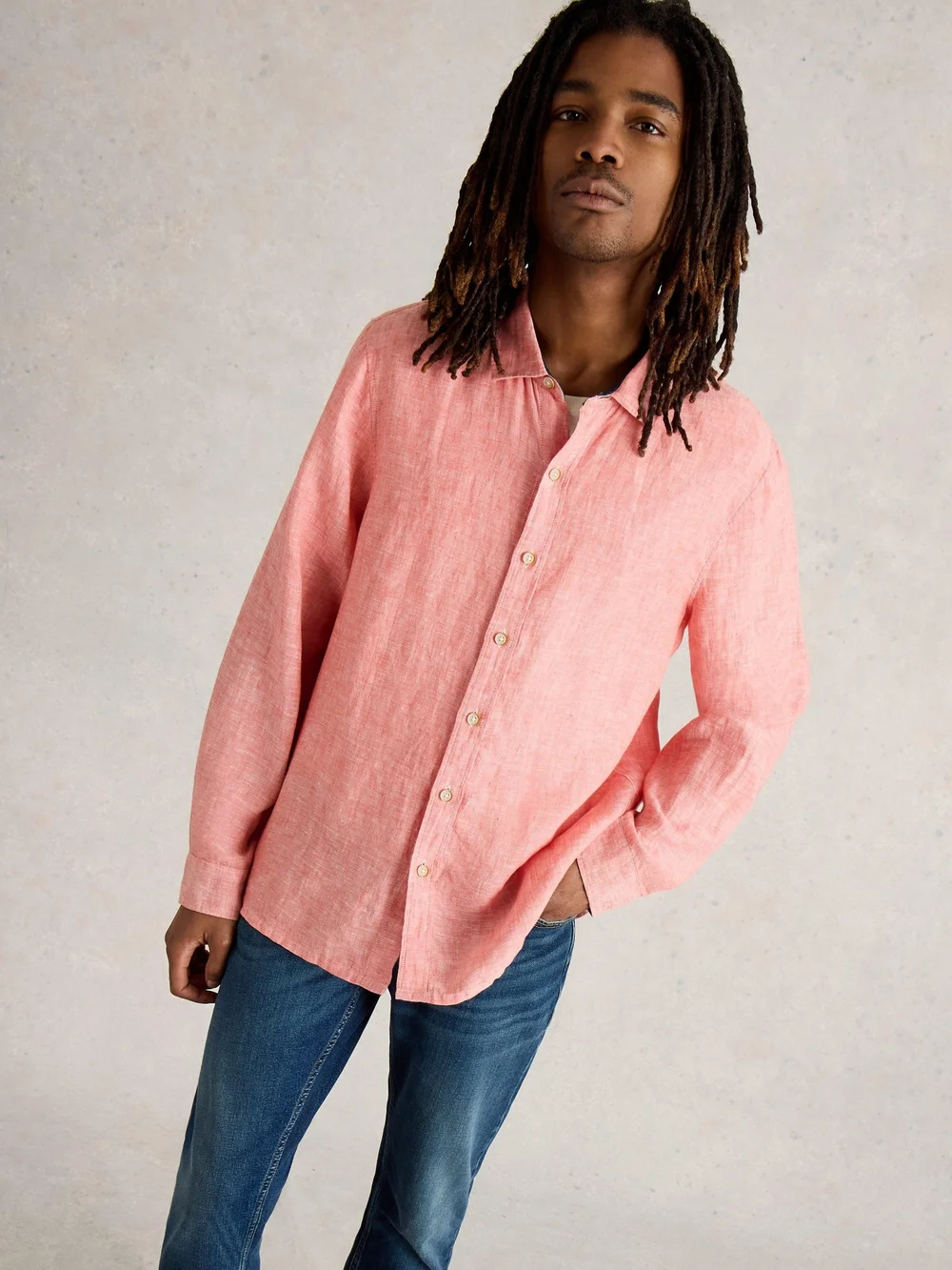 Leinenhemd Keswick Langarm - Mid Pink - XXL Bild 1