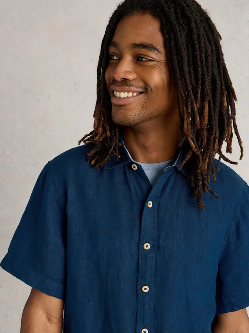 Leinenhemd Keswick Kurzarm - Dark Navy - XXXL Bild 3