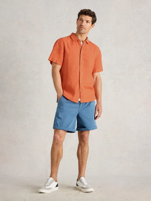 Leinenhemd Keswick Kurzarm - Dk Orange - XXL Bild 2