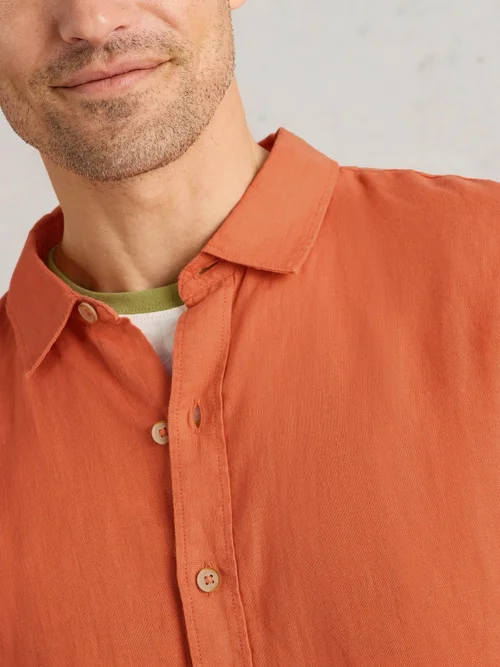 Leinenhemd Keswick Kurzarm - Dk Orange - XXL Bild 3
