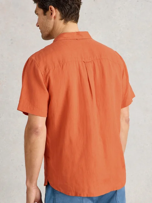 Leinenhemd Keswick Kurzarm - Dk Orange - XXXL Bild 4