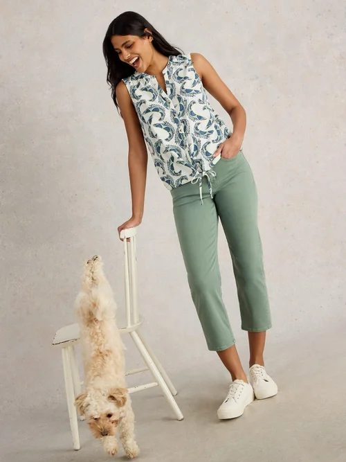 Ärmellose Bluse Tulip - Ivory Pr - 52 Bild 1