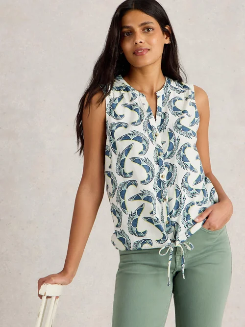 Ärmellose Bluse Tulip - Ivory Pr - 50 Bild 3