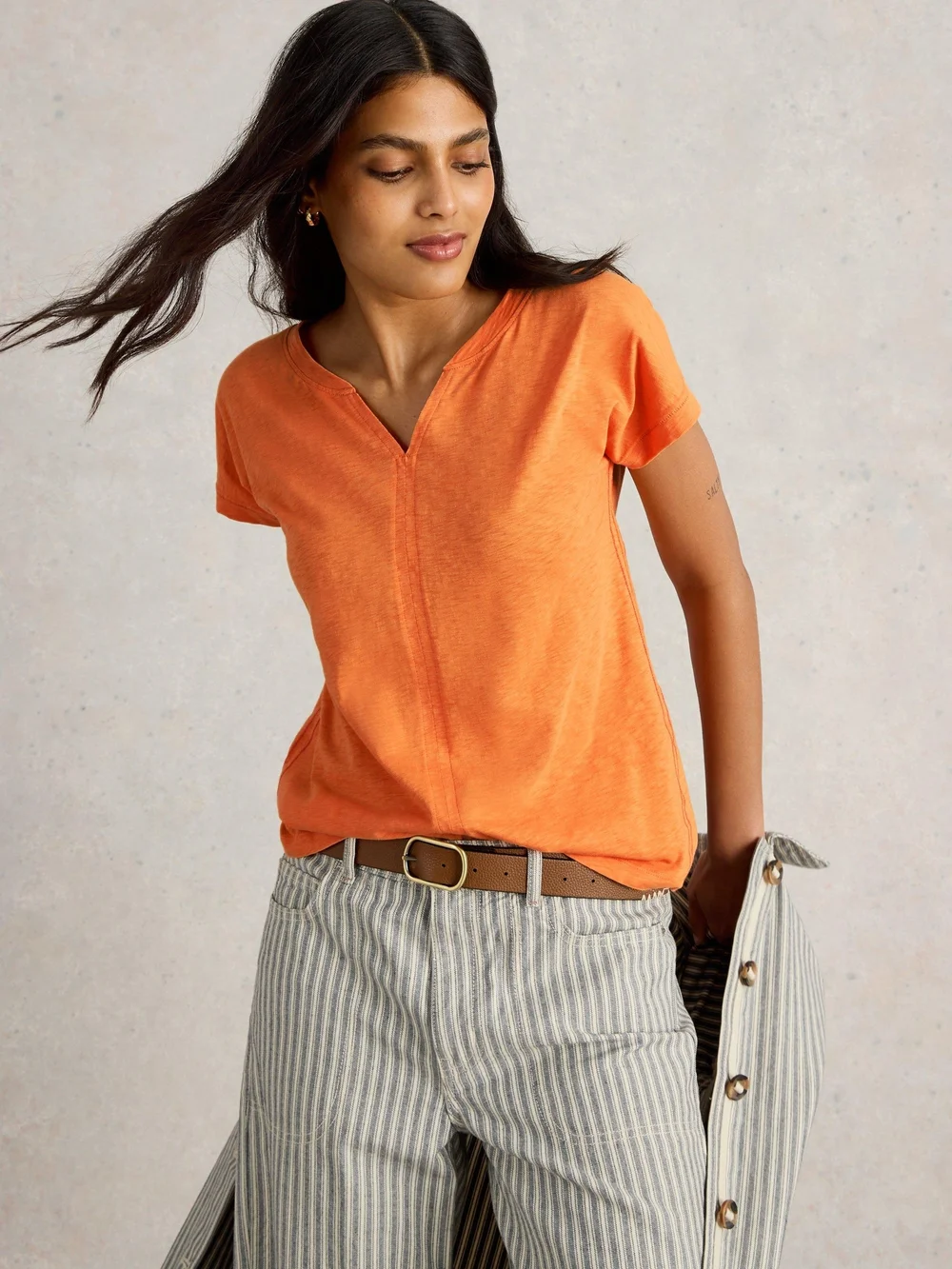 T-Shirt Nelly mit Keilausschnitt - Brt Orange - 38 Bild 1