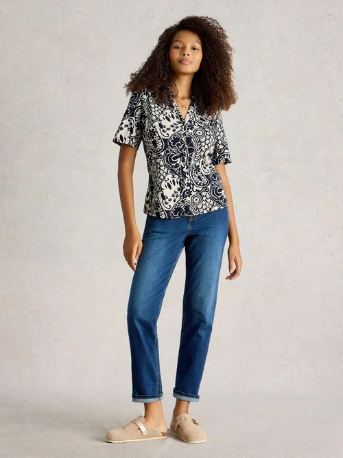 Kurzarmbluse Annie - Navy Pr - 52 Bild 2