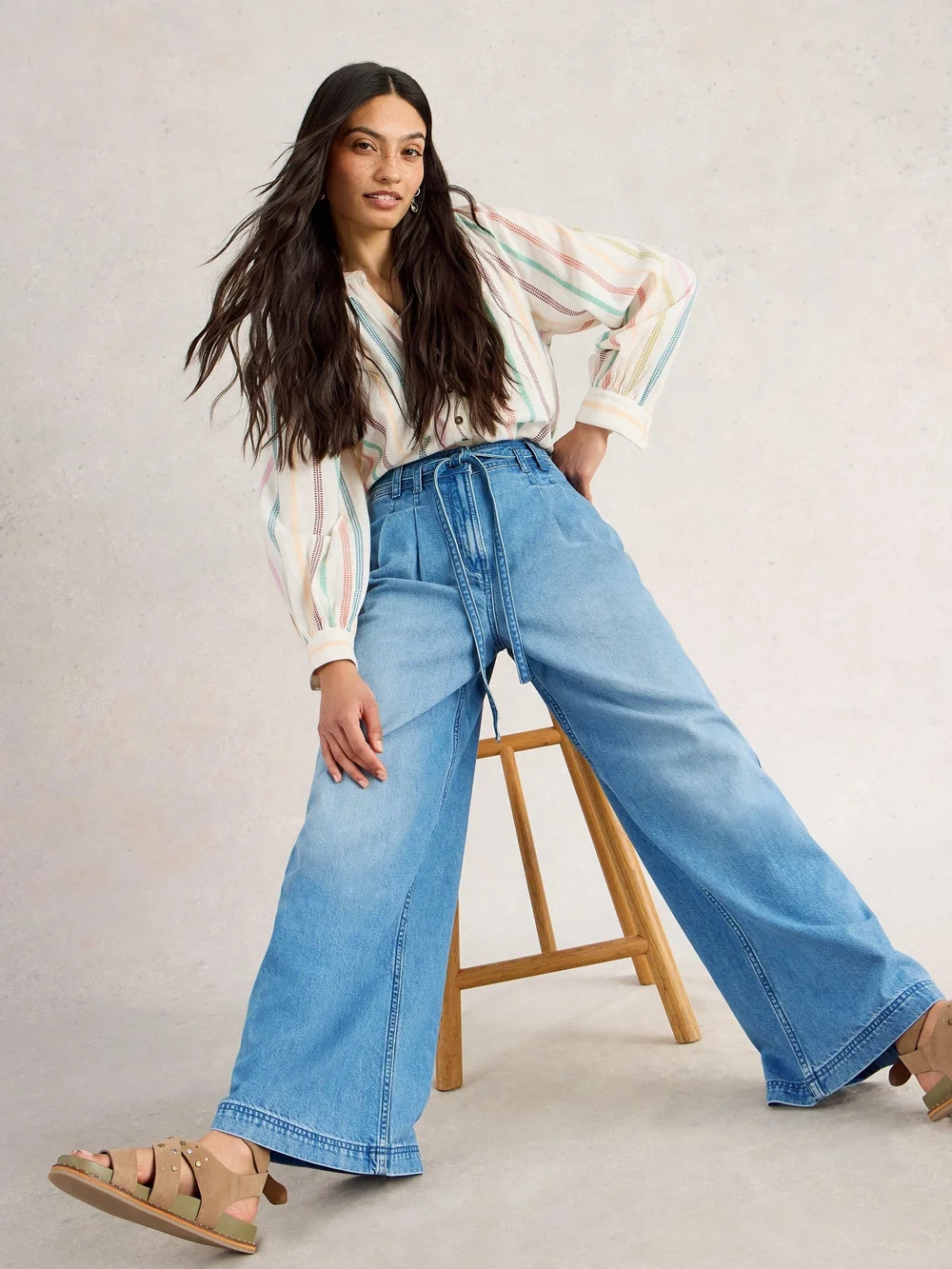 Jeans Sasha mit weitem Bein - Lgt Denim - 40/R Bild 1
