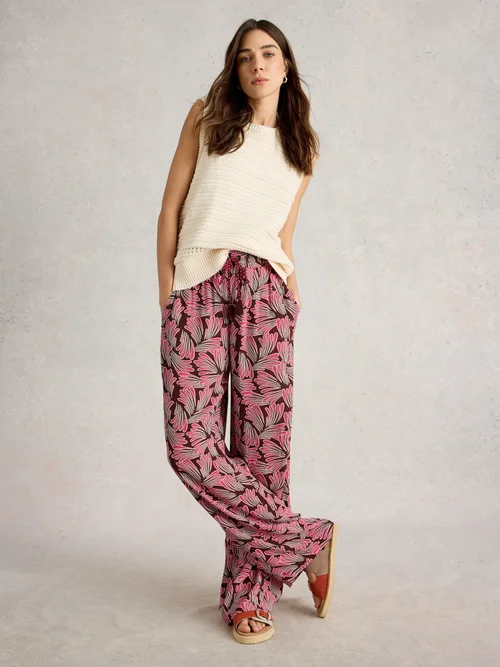 Belle Crinkle Hose mit weitem Bein - Pink Pr - 46/R Bild 2