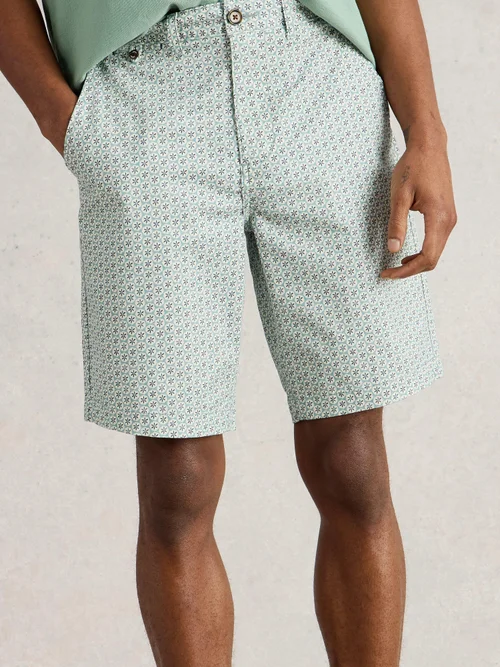 Chinoshorts mit Geoprint - Blue Pr - 38/R Bild 1