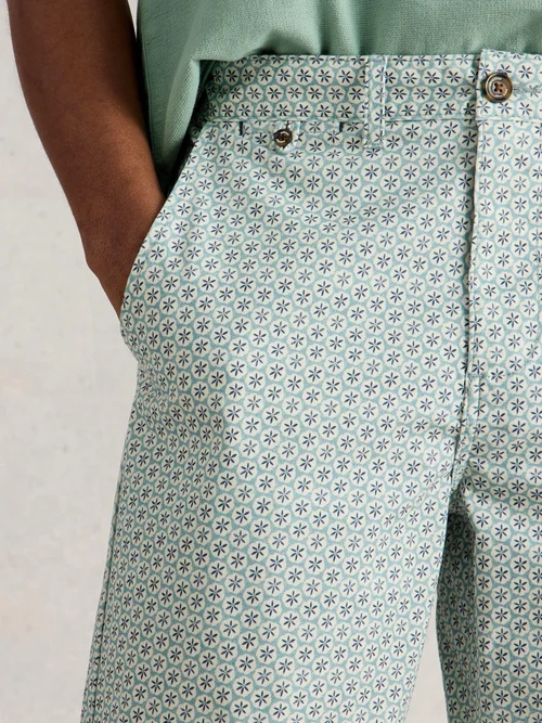 Chinoshorts mit Geoprint - Blue Pr - 38/R Bild 3