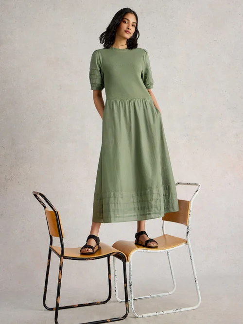 Kleid Claudia aus Materialmix - Dus Green - 34/R Bild 1