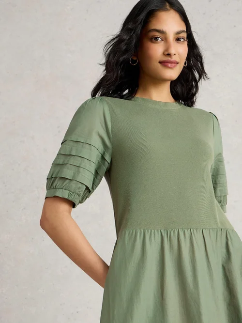 Kleid Claudia aus Materialmix - Dus Green - 34/R Bild 3