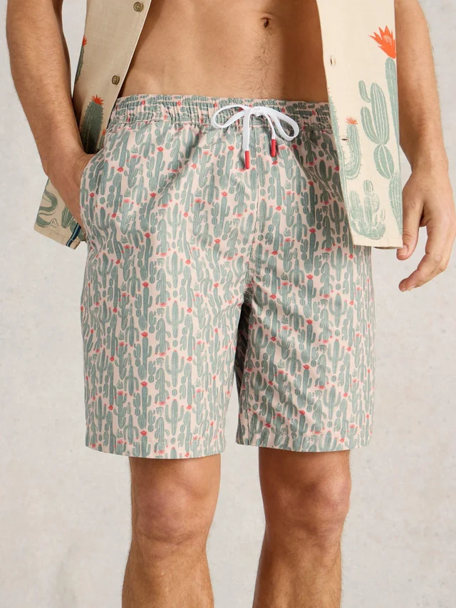 Badeshorts mit Kakteenprint