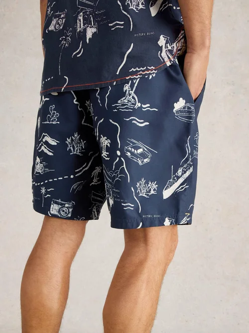Schwimmshorts mit Inselmotiven - Navy Multi - XXXL Bild 4