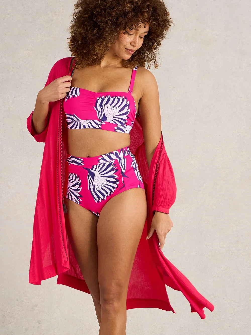Bikinihose Suki mit hohem Bund - Pink Pr - 36 Bild 1