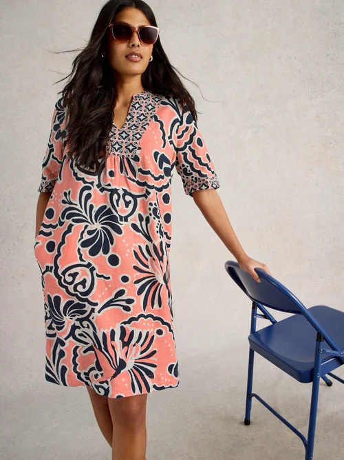 Leinenkleid Ash - Coral Pr - 42/R Bild 1