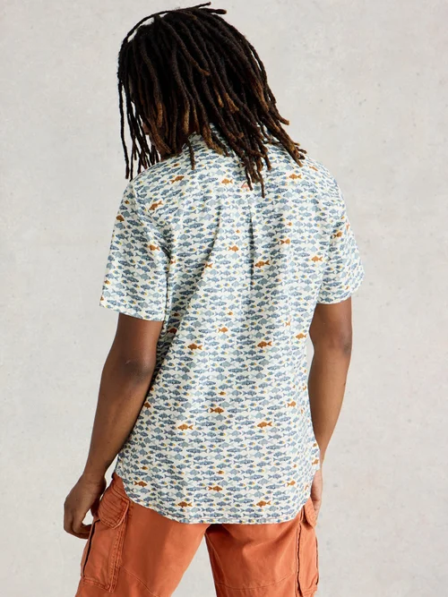 Hemd Hayle mit Fischprint - White Pr - XL Bild 4
