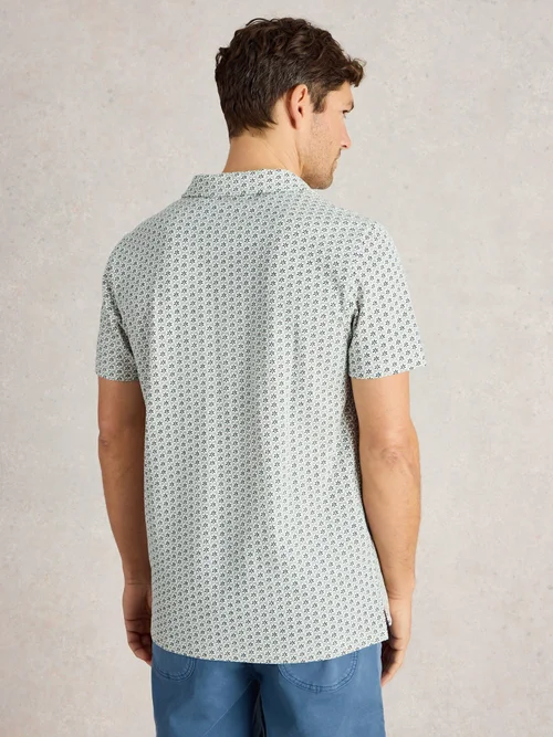 Polohemd mit Geo-Print - Blue Pr - XXXL Bild 4
