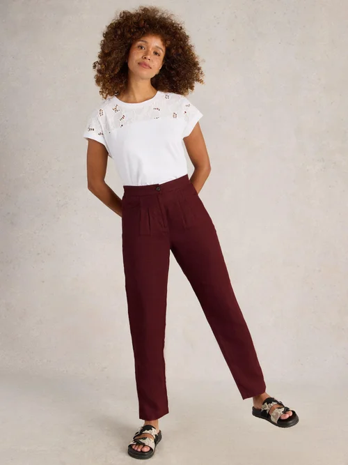 Leinenhose Rowena - Dk Red - 52/R Bild 2