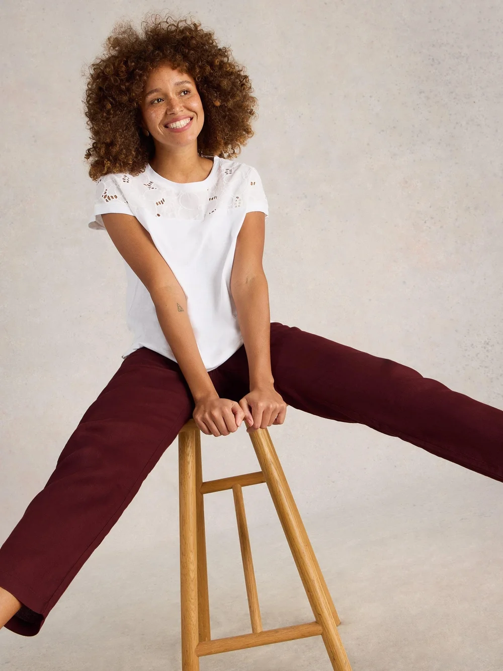 Leinenhose Rowena - Dk Red - 52/R Bild 1