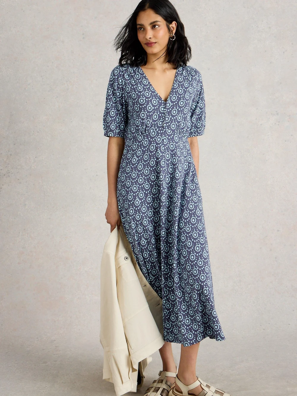 Jerseykleid Megan - Navy Pr - 46/R Bild 1