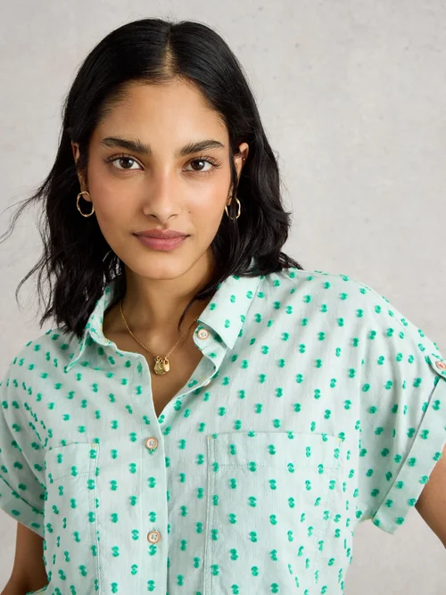 Bluse Ellie aus Bio-Baumwolle - Green Mlt - 46 Bild 3