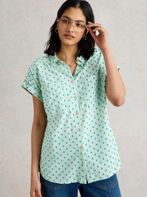 Bluse Ellie aus Bio-Baumwolle - Green Mlt - 46 Bild 1