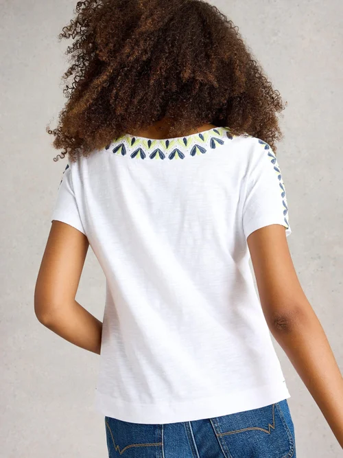 Top Neva mit Stickbordüre - White Mlt - 52 Bild 4