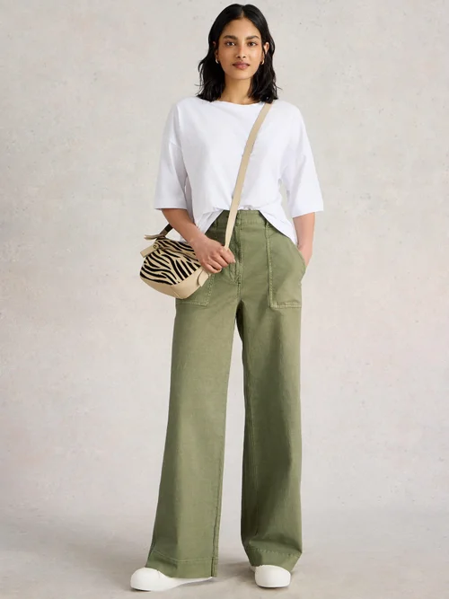 Chinohose Twister mit weitem Bein - Khaki Grn - 50/R Bild 2