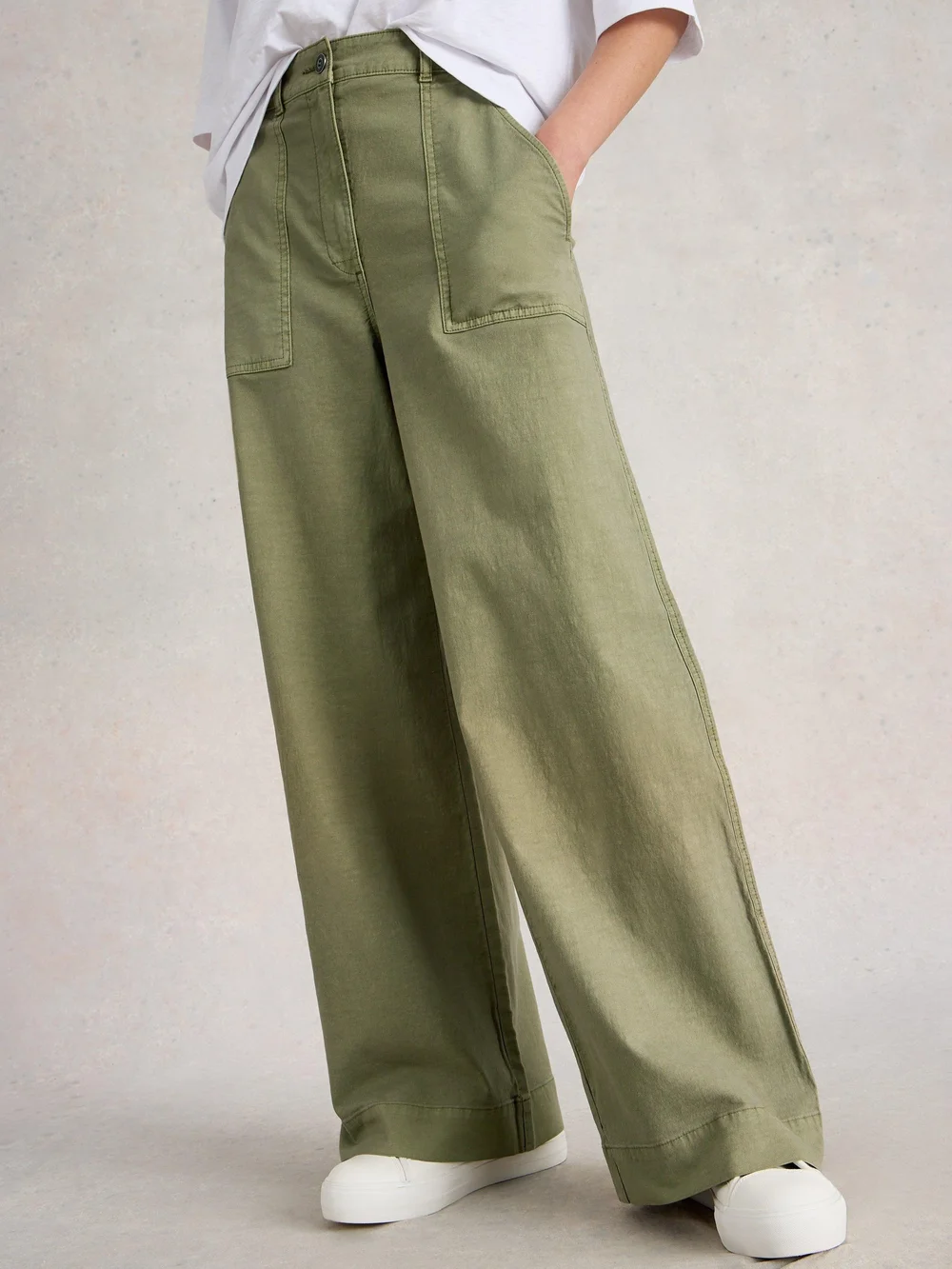 Chinohose Twister mit weitem Bein - Khaki Grn - 52/R Bild 1